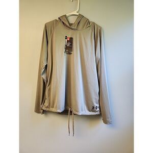 Under Armour Womens M Gray‎ Heatgear Velocity Twist Hoodie 1298715
